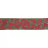 Northlight 2.5 in. x 16 yds. Sparkly Red and Green Holly Wired Craft Ribbon