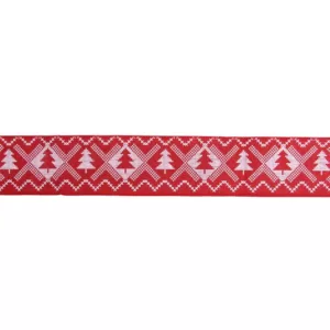 Northlight 2.5 in. x 16 yds. Red and White Nordic Tree Wired Craft Ribbon