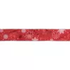 Northlight 2.5 in. x 16 yds. Metallic Red and White Snowflake Wired Craft Ribbon