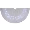 Northlight 48 in. LED White Iridescent Snowflake Christmas Tree Skirt with Faux Fur Trim