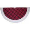 Northlight 60 in. Red and Green Plaid Christmas Tree Skirt With White Sherpa Trim