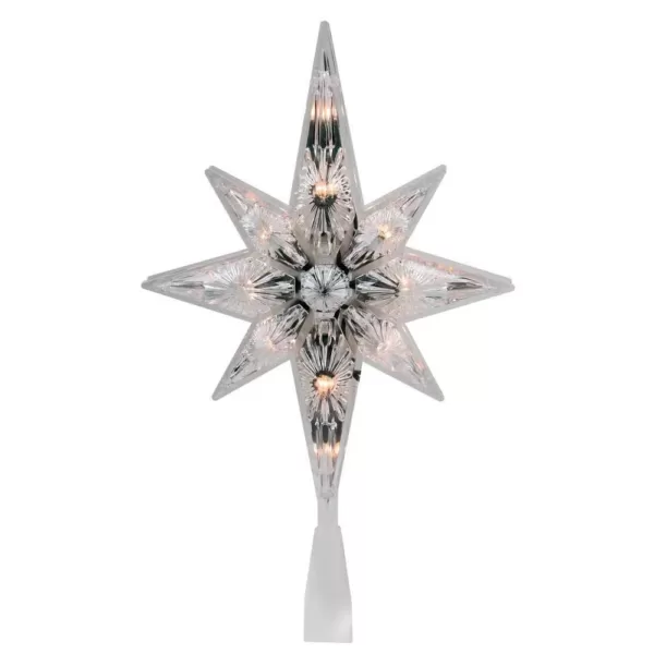 Northlight 10.75 in. Faceted Star of Bethlehem Christmas Tree Topper - Clear Lights