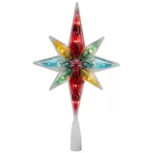 Northlight 10.75 in. Multi-Color Faceted Star of Bethlehem Christmas Tree Topper - Clear Lights