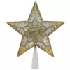 Northlight 9 in. Gold Glitter Star LED Christmas Tree Topper - Warm White Lights