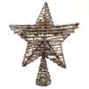 Northlight 11.5 in. Natural Brown Rattan Star Christmas Tree Topper - Clear Lights