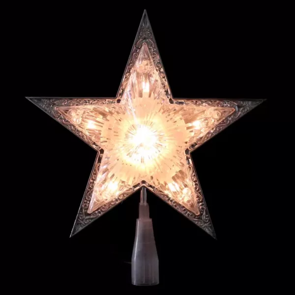 Northlight 9 in. Silver and Clear Crystal 5 Point Star Christmas Tree Topper