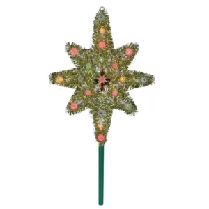 Northlight 21 in. Gold Tinsel Star of Bethlehem Christmas Tree Topper in Multi-Lights