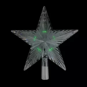 Northlight 9 in. Clear Crystal Star LED Christmas Tree Topper in Multi-Lights