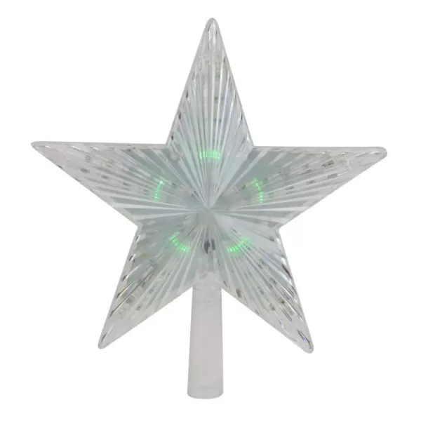 Northlight 9 in. Clear Crystal Star LED Christmas Tree Topper in Multi-Lights