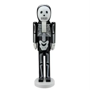 Northlight 14 in. Black and White Skeleton Wooden Halloween Nutcracker