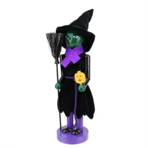 Northlight 14 in. Green Witch Wooden Halloween Nutcracker