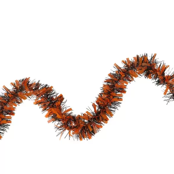 Northlight 50 ft. Orange and Black Halloween Tinsel Garland - Unlit