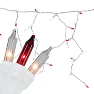 Northlight 10 ft. 150-Light Red and Clear Mini Icicle Lights