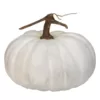 Northlight 7 in. White Flat Round Pumpkin Fall Harvest Table Top Decoration