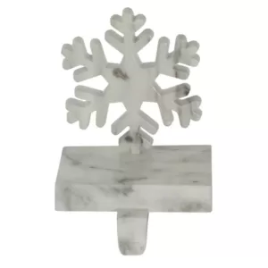 Northlight 7.25 in. Black and White Marbled Snowflake Christmas Stocking Holder