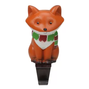 Northlight 5.25 in. Fox Wearing a Scarf Christmas Stocking Holder