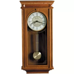 Bulova 24.25 in. H x 11.25 in. W Pendulum Chime Wall Clock