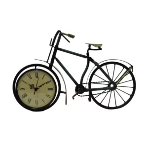 Benzara Cycle Shaped Multi-Color Metal Analog Display Table Clock