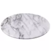 Creative Home 12 in. Off-White Natural Marble Round Board Cheese Serving Plate, Dessert Cake Service Board