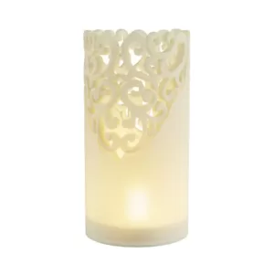 Lavish Home Lace Design Flameless Candle Set with Remote Control (Set of 3)