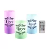 Lavish Home Live Laugh Love LED Flameless Candle Set (Set of 3)