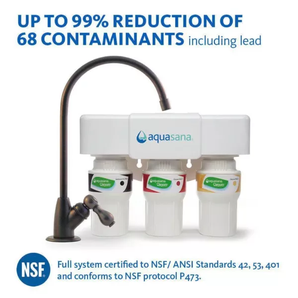 Aquasana 3-Stage Under Counter Water Filtration System with Faucet in Oil Rubbed Bronze