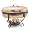 Old Dutch 16 in. x 14 in. x 13 in. 6 Qt. Hammered Copper Chafing Dish