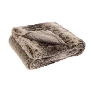 Glitzhome 60 in. H Ombre Gray Faux Fur Luxury Throw Blanket