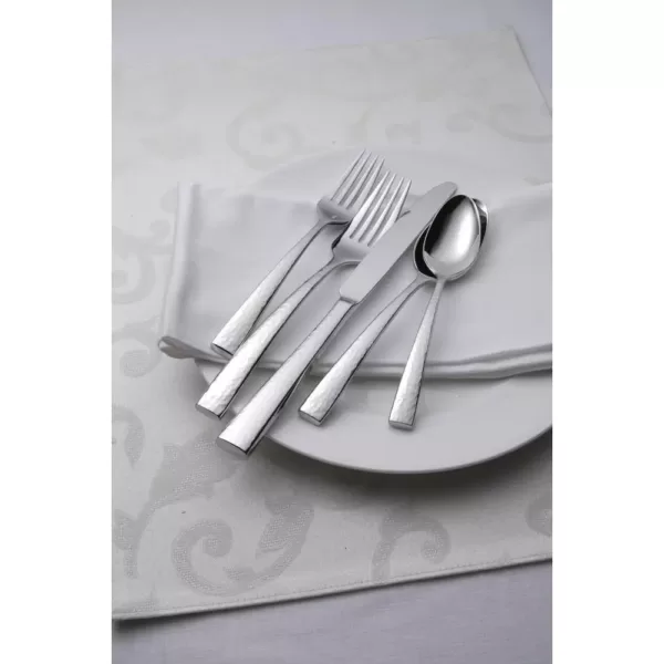 Oneida Chef's Table Hammered 18/0 Stainless Steel European Dinner Forks (Set of 12)