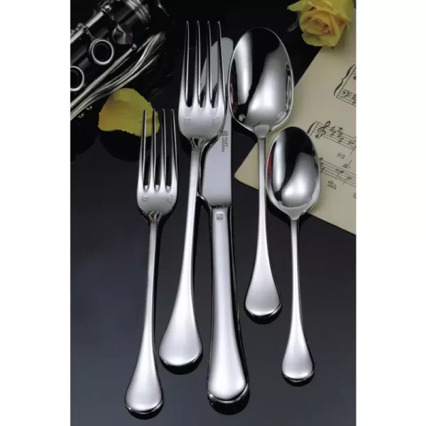 Oneida Puccini 18/10 Stainless Steel Table Forks, European Size (Set of 12)