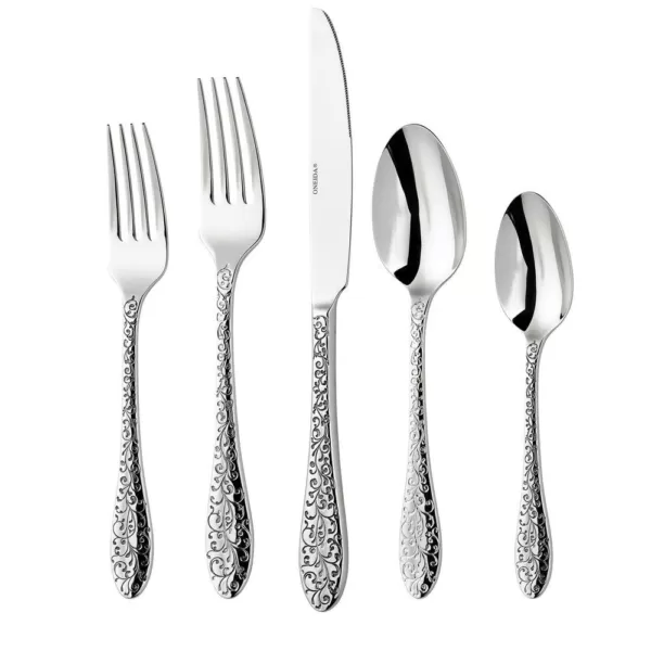 Oneida Ivy Flourish 18/10 Stainless Steel Tablespoon/Serving Spoons (Set of 12)