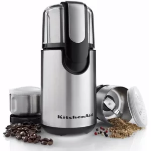 KitchenAid One-Touch 4 oz. Onyx Black Blade Coffee Grinder with Shaker Lid and Storage Lid