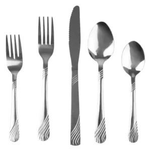 Home Basics River 20-Piece Stainless Steel Flatware Set