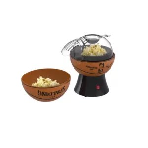 Uncanny Brands Kernel Capacity 3 oz. Orange and Black NBA/Spalding Hot-Air Popcorn Maker