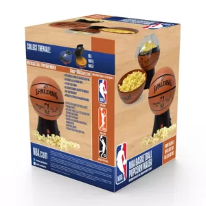 Uncanny Brands Kernel Capacity 3 oz. Orange and Black NBA/Spalding Hot-Air Popcorn Maker