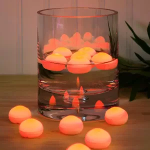 LUMABASE 1.25 in. D x 0.875 in. H x 1.25 in. W Orange Floating Blimp Lights (12-Count)