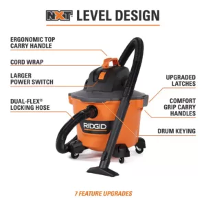 RIDGID 9 Gal. 4.25-Peak HP NXT Wet/Dry Shop Vacuum with Filter, Hose and Accessories