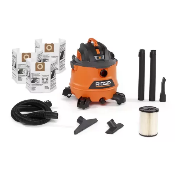 RIDGID 14 Gal. 6.0-Peak HP NXT Wet/Dry Shop Vacuum with Filter, Dust Bags, Hose and Accessories