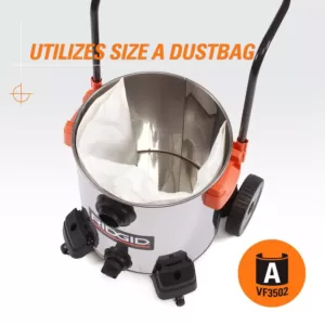 RIDGID 16 Gal. 6.5-Peak HP Stainless Steel Wet/Dry Shop Vac with Filter, 7 ft. Hose, 10 ft. Pro Hose and Accessories