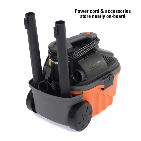 RIDGID 4 Gal. 5.0-Peak HP Portable Wet/Dry Shop Vacuum with Filter, Hose, Accessories and Premium Car Cleaning Kit