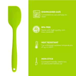 Ovente Premium Silicone BPA-Free, Spatula, Stainless Steel Core 500F Heat-Resistant, Non-Stick, Dishwasher Safe, (SP1001G)