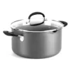 OXO Good Grips 6 qt. Hard-Anodized Aluminum Nonstick Stock Pot in Gray with Glass Lid