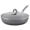 Circulon Elementum 12 in. Hard-Anodized Aluminum Nonstick Skillet in Oyster Gray with Glass Lid