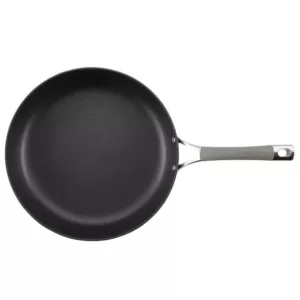 Circulon Elementum 12 in. Hard-Anodized Aluminum Nonstick Skillet in Oyster Gray with Glass Lid