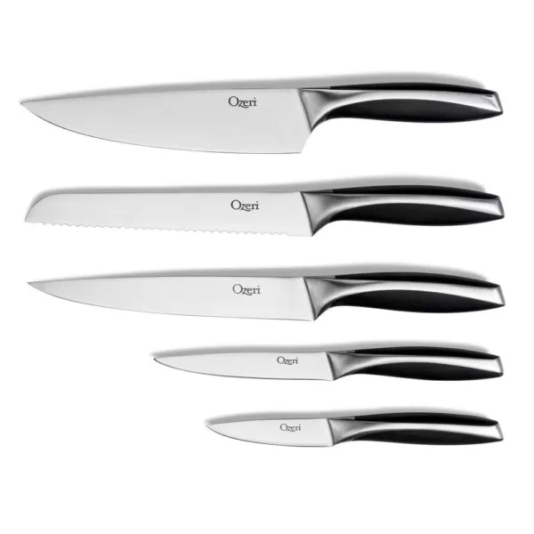 Ozeri 6-Piece Japanese Stainless Steel Knife Block Set with Rotating Knife Block and Tablet Holder