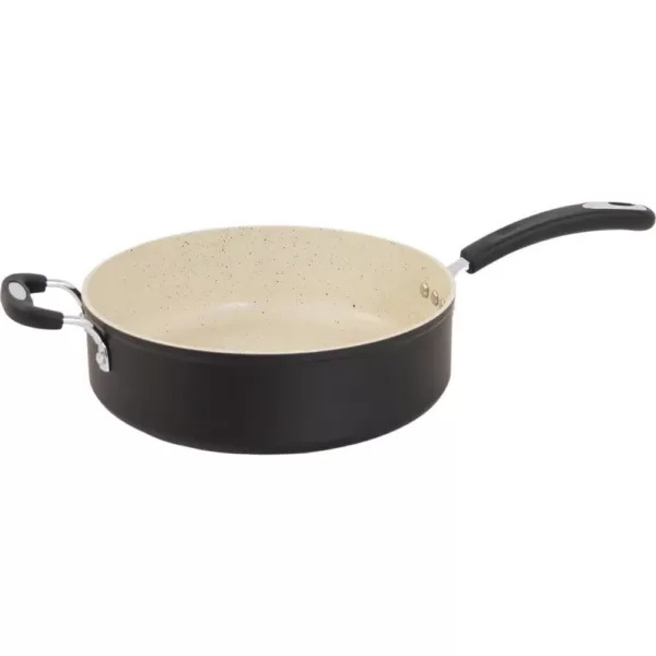 Ozeri Stone Earth 5.3 qt. Aluminum Ceramic Nonstick Sauce Pan in Lava Black with Glass Lid