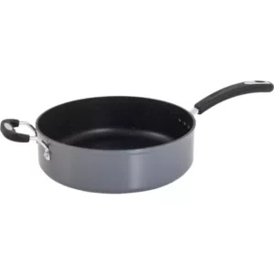 Ozeri Stone Earth 5.3 qt. Aluminum Ceramic Nonstick Sauce Pan in Granite Gray with Glass Lid