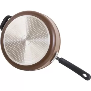 Ozeri Stone Earth 5.3 qt. Aluminum Ceramic Nonstick Sauce Pan in Coconut Brown with Glass Lid