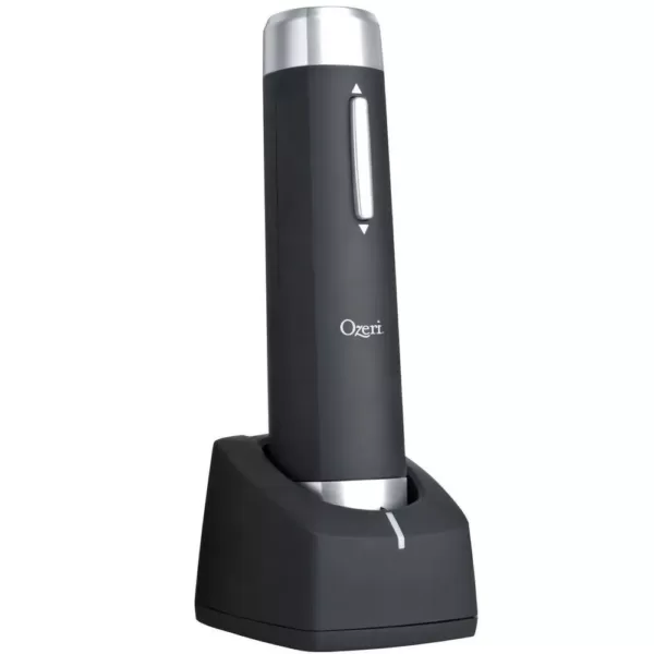 Ozeri Prestige Electric Wine Bottle Opener with Aerating Pourer, Foil Cutter and Elegant Recharging Stand