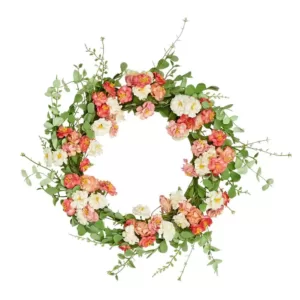 Worth Imports 22 in. Pastel Flower Wreath